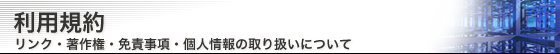 サイト利用規約　リンク・著作権・免責事項・個人情報の取り扱いについて